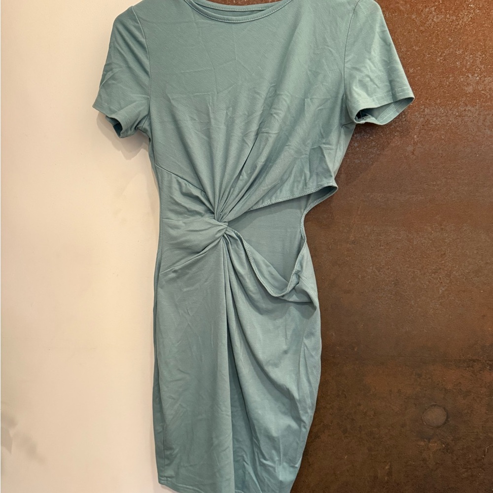 SHEIN Asymmetrical Teal Dress